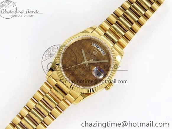 MiroTime 0324 Day Date 36 YG RAF Best Edition Brown Wave Dial on YG Bracelet A Effortless 1383